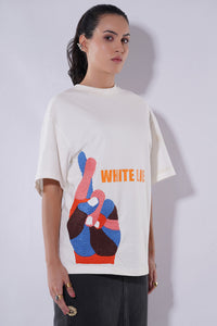 WHITE LIE HAND-EMBROIDERED TEE